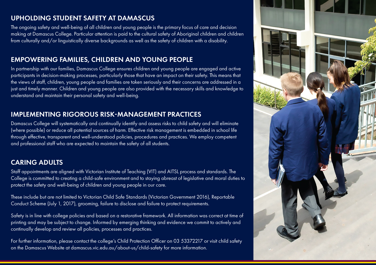 Child and Young Person Safety at Damascus College back